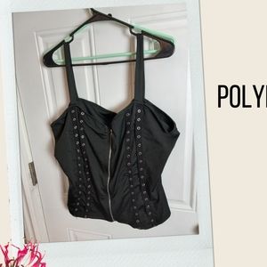 Zip front corset tank